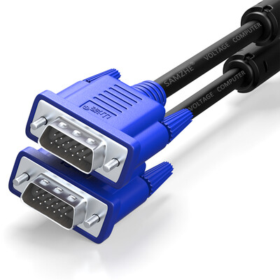 

Shanze (SAMZHE) VM-1150 HD двойное магнитное кольцо синий VGA-кабель 3 +6 сердечник pin / needle 15 метров компьютерный проектор дисплей линия видеосигнала линия передачи данных