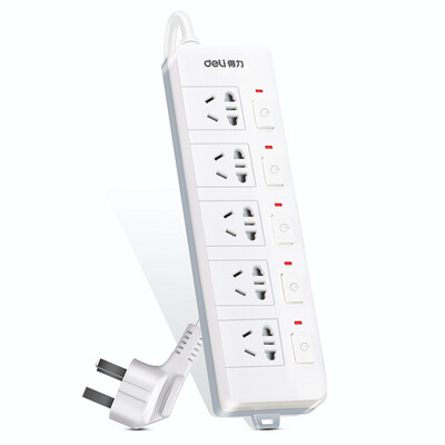

Deli 3998 new national standard anti-overload 5-bit combination hole 3 m sub-control switch socket plug plug board wiring board row plug drag board