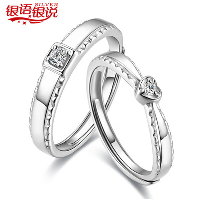 

Silver silver said 925 silver ring fashion open couple on the ring