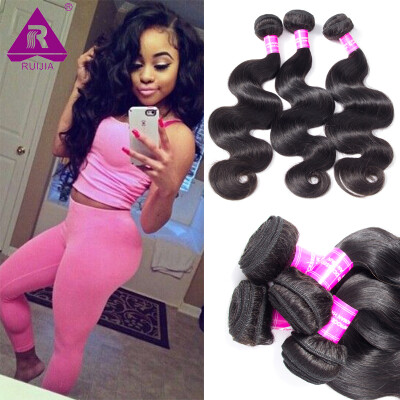 

RUIJIA Hair Products 3 Bundles Mink Brazilian Virgin Hair Body Wave Unprocessed Human Hair Weave Bundles Brazilian Body Wave Weave