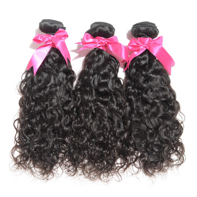 

Virgin human hair large in stock no tangle no shedding unprocessed water wave hair weavings