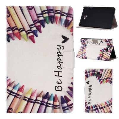 

Colorful Crayon Style Classic Flip Cover with Stand Function and Credit Card Slot for Samsung Galaxy Tab A 10.1 T580N