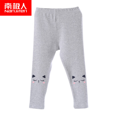 

Antarctic Nanjiren Girls Leggings New Fashion Print Casual Children Pants Light Gray Gray 140