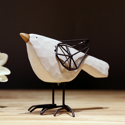 

Arts&Crafts White Ceramics Birds Home Modern Simple Living Room Animal Decoration - Braun Decoration