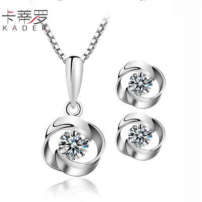 

Cartier 925 Silver Necklace Stud Earrings Women&39s Swarovski Zirconia Clover Pendant Earrings Two-piece Set