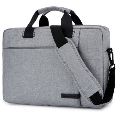 

British BRINCH computer bag 156 inch men&women portable shoulder business casual laptop bag BW-223 simple gray