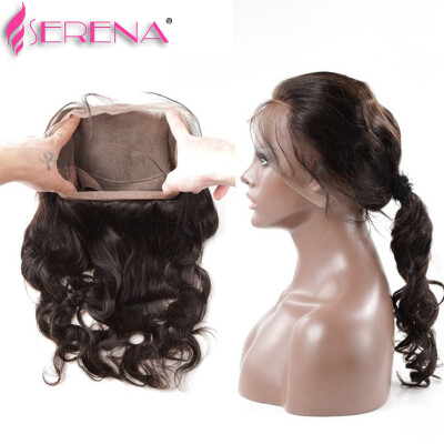 

Pre Plucked 360 Lace Frontal With Bundle with Baby Hair Brazilian Body Wave 360 Lace Virgin Hair Frontal Closure