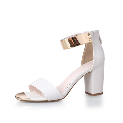 

WETKISS 2017 Big Size 32-43 Fashion Women Ankle Strap Summer Sandals Cover Heel Open toe Women Sandals Thick High Heels Shoes