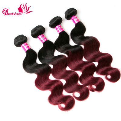 

Fashion Bettehair Ombre hair 8A virgin Brazilian human hair 4PCS Body Wave human hair 1b-99j color