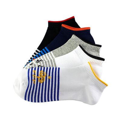

FFF French Cock Boat Socks Male Sports Casual Cotton Socks Jacquard Men&39s Socks One Size 5 Double Gift Box 9320