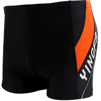 

YINGFA (YINGFA) swim trunks men's flat swim pants fashion fight color flat feet swimsuit casual hot spring beach big size swimsuit Y3023 -2 black fight orange XL