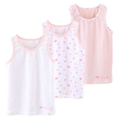 

KIDS MAM & DAD) girls vest down the small vest sleeveless children's thin section underwear three loaded 86222 pink 110