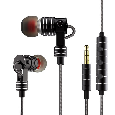 

Moonlight box H1 ring iron quad-core dual unit full range stereo stereo HIFI ear headphones three key smart wire control HD phone headset black