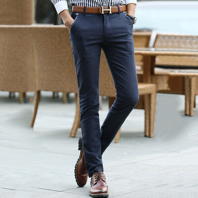 

Crocodile Casual Pants Men's Pants Straight Slim Pants Pants Free Hot Casual Pants 8616 Blue 32