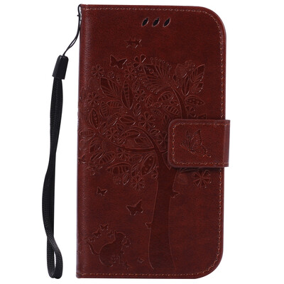 

Brown Tree Design PU Leather Flip Cover Wallet Card Holder Case for SAMSUNG S6EDGE PLUS