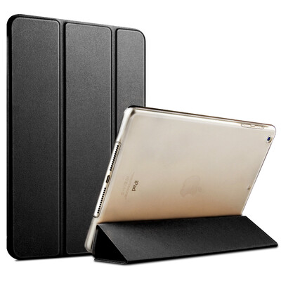 

Lonkey Apple new iPad protective cover 2017 new iPad7 protective shell drop three fold stent 9.7 inch leather classic series (black