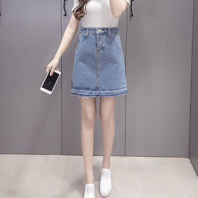

Longyue Women Gaoyao Bean Bunny Skirt A word wild skirt LWQZ173404 light blue