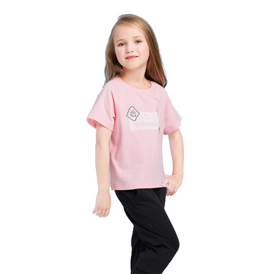 

Balabala BALABALA female middle boy short sleeve suit summer two sets of sleeved casual women 28192170153 dream powder 160