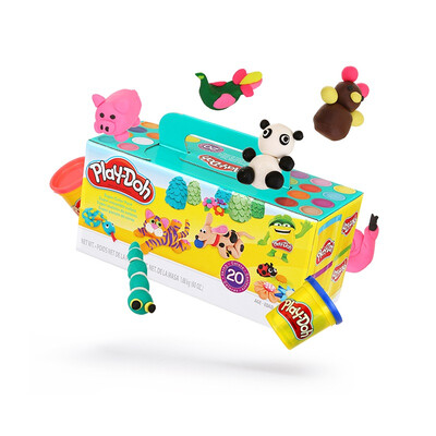 

Hasbro (Hasbro) ручной цветной грязи Doh моделирования глины безопасными и нетоксичными 20 цветов загружены A7924