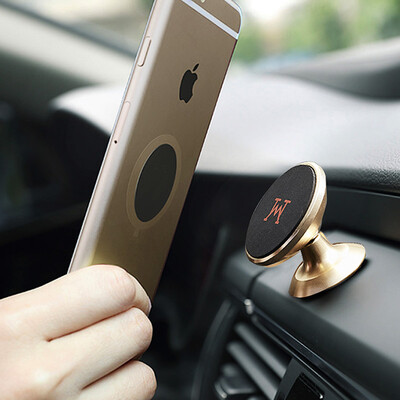

TIEMOTU CXZJ08 mobile phone navigation magnetic bracket vehicle center console magnetic navigation mobile phone bracket with 3 pieces of magnetic tablets can be rotated 360 degrees rose gold
