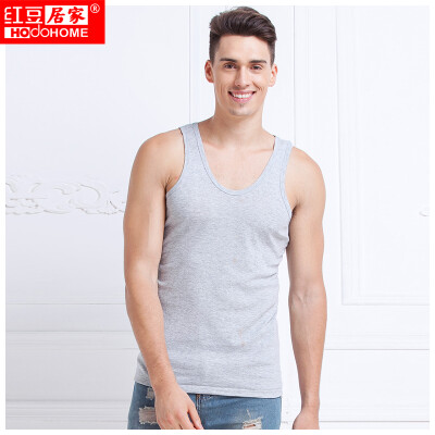 

Red beans home Hodohome men&39s vest male cotton fashion rendering sleeveless thin section fitness sweat pimple gray 17095