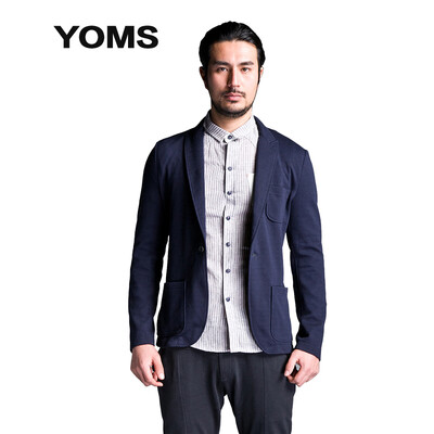 

Отличные мужчины (YOMS) подходят для мужской молодежи casual Slim трикотажное одно-западное пальто 52233008 владение зеленым XL