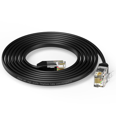 

Win (shengwei) telephone line 4-core plane multi-strand flat 20 m black 6P4C voice jumper finished RJ11 extension cord TC-1200A