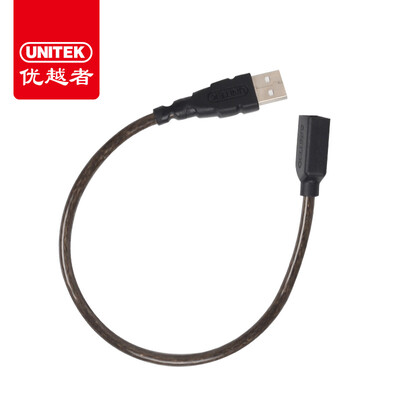 

UNITEK) Y-C428EBK high-speed USB2.0 data extension cord 1 meter computer USB A male to A female extension cable (AM-AF) gold-plated head