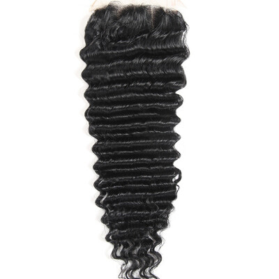 

Beauty Style Hair Bundles Deep Wave Closure 4x4 Lace Closure Brazilian Deep Curly Weave Human Hair Closure Free Shipping Soft