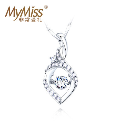 

Mymiss Mermaid Silver Necklace Female Short Clavicle Chain Inlaid Swarovski Zircon 120 Facet