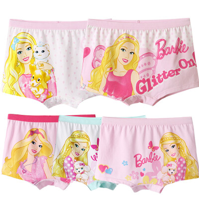 

Barbie Barbie Girls Underwear Baby 5 Packed Combed Cotton Flat Triangle Pants Girls Shorts 0046 Color