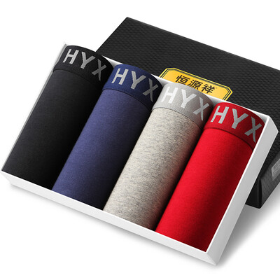 

Hengyuan Xiang нижнее белье мужские хлопчатобумажные штаны 4 загруженные четырехножки UU-карманное мужское нижнее белье G0101D черный + малиновый + подкова + темно-синий XXL / 180/105