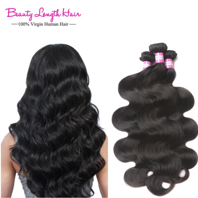 

Beauty Leugth Malaysian Body Wave 100% Virgin Human Hair Extension Natural Color Hair Weave 3 Bundles 8-26 Inches