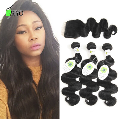 

Brazilian Body Wave With Closure 3 Bundles Brazilian Virgin Hair Body Wave With Closure 7a Grade Unprocessed Human Hair Weave