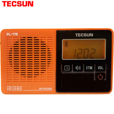 

Tecsun radio elderly campus radio pocket portable FM FM old stereo stereo switch machine alarm clock orange PL118