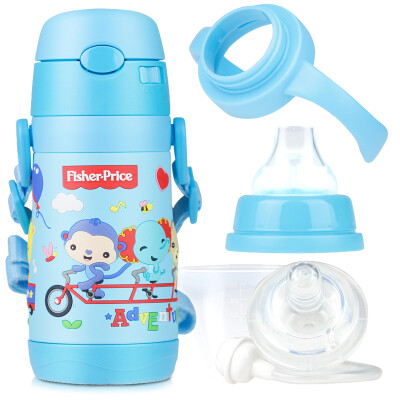 

The United States Fisher-Price baby sucker cup baby learn to drink cups back to drink kettle training cup milk bottle pacifier five in one boxed 300ML blue