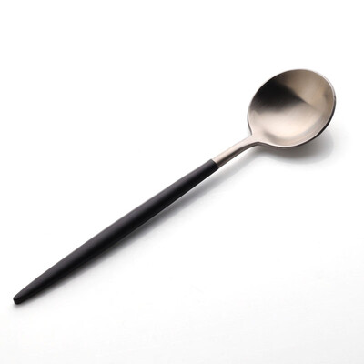 

【Jingdong Supermarket】 Sunshine Flying Song 304 Stainless Steel Spoon Hotel Supplies Western Tableware Main Menu Spoon Black Gold Single