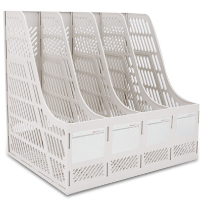 

Deli 9848 quad quad file basket file box gray