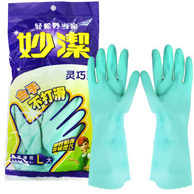 

Miaojie rubber velvet clean gloves large dexterity type