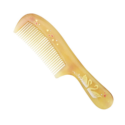 

【Jingdong Supermarket】 Yu Mei Ren horns paint art comb hand painted painting gift girlfriend gift Swan Lake long handle