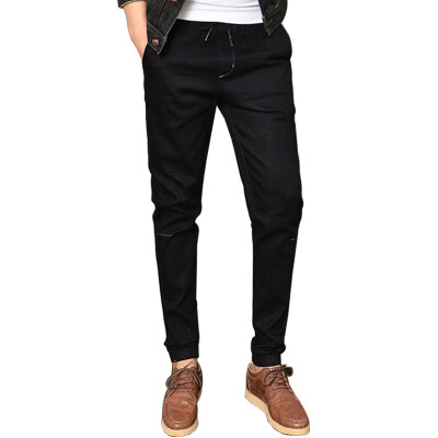 

GLO-STORY men's Korean version of the elastic Slim jeans LNK71021 black XL