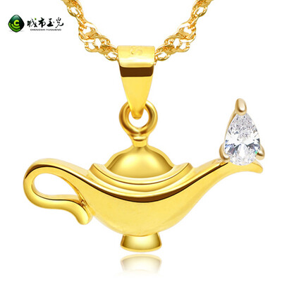 

City Jade 925 Silver Gold Lady Gold Lights Necklace Pendant