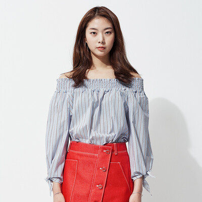 

Ум мост 2017 весной и летом женские пятой рукав хлопка футболки полосатые рубашки MRBL323F синий XS