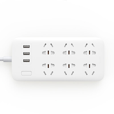 

MI Сетевой удлинитель трехконтактный с тремя usb выходами 6 отверстий 3 USB