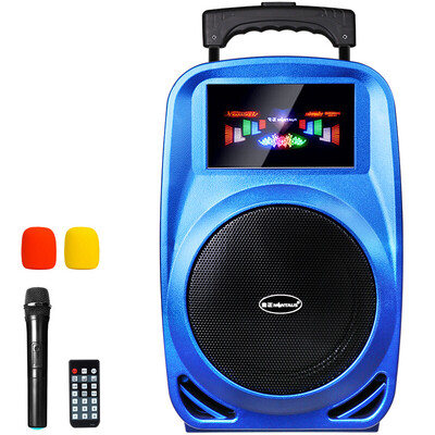 

Jinzheng (NINTAUS) N22 8-дюймовый квадрат. Динамик танцевальной дорожки Bluetooth наружный портативный аудиовыход с сабвуфером высокой мощности с беспроводным микрофоном громкоговоритель синий
