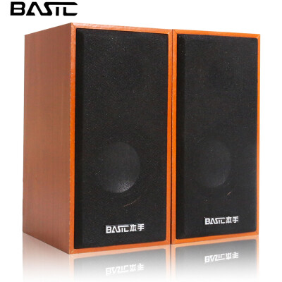 

My hand BASIC M10 20 channel mini stereo computer USB portable wood subwoofer brown