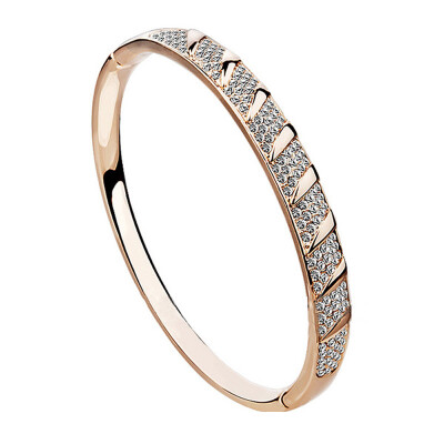 

Yoursfs@ rose gold bangle 18K Rose Gold Plated Imitation Gemstone Bracelet Charm Jewelry For Women Drop Shipping