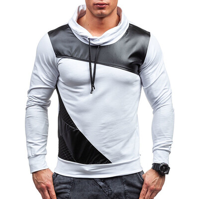 

New Mens Casual Stitching Hooded Fleece Pullover Hoodies