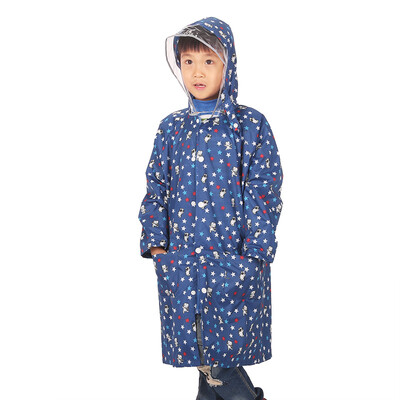 

Meow tiger waterproof children cute Tiggo rucksack with bag raincoat poncho 6610 Lake blue M code