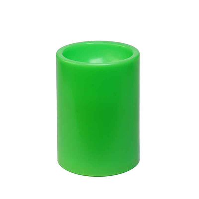 

3X4 Inches Flameless Plastic Pillar Led Candle With TimerGreen Pack of 6